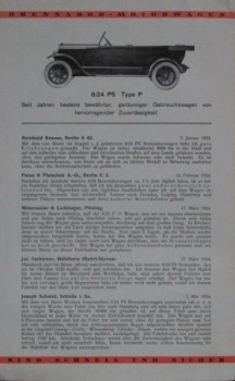Brennabor Motorcar 1924 Modelprogram "Das richtige Urteil" Carbrochure (8059)
